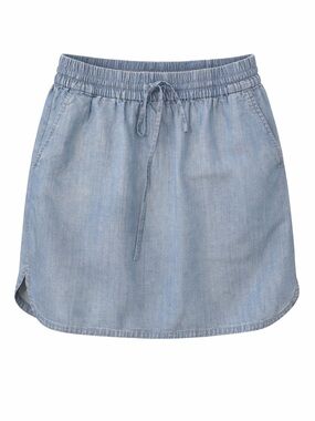 LOFT Light Blue Chambray Drawstring Skirt